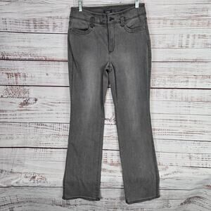 NYDJ Jeans Women 10 Gray Marilyn Straight Leg High Rise Stretch Lift Tuck Casual